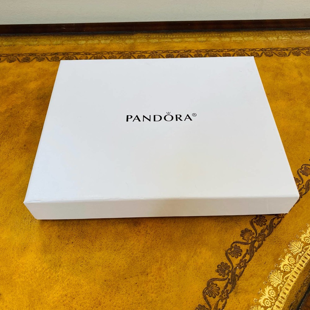 PANDORA Charm Bracelet Oxidized Silver & Patent Leather Clutch Wallet Set NEW